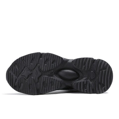 Women's Waterproof Faux Leather Chunky Sneakers - Comfortable Thick Bottom Shoes
