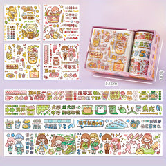 8pcs Japanese Cartoon Tape Sticker Set DIY Craft Decorative Material