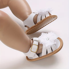 Baby Girls Flower Sandals - Breathable Non-slip Summer Shoes