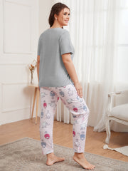 Women's Plus Sheep Print Tee & Pants Lounge Set