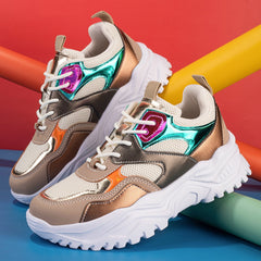 Women's Breathable Mesh Dad Shoes Low Top Sports Shoes