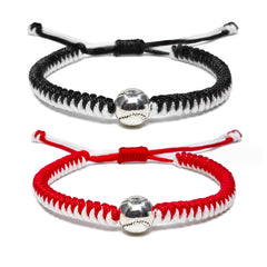 2 Pcs Soccer Baseball Bracelets for Women Team Spirit Game Decor Handwoven Brac