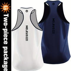 Men's Letter Print Tank Top Quick Dry Stretch Breathable Sleeveless Shirt
