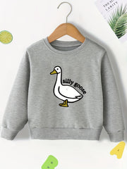 Goose Print Boys Pullover Sweatshirt