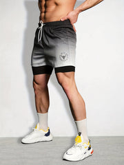 Men's Double Layer Sports Shorts for Gym Workout - Summer Training