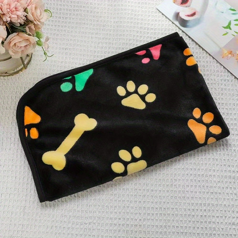 Soft and Cozy Paw Print Fleece Blanket for Dogs