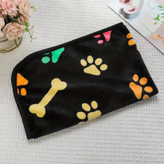 Soft and Cozy Paw Print Fleece Blanket for Dogs