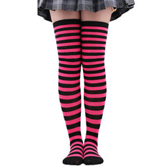 Christmas Stripes Over Knee Socks Women's Stockings