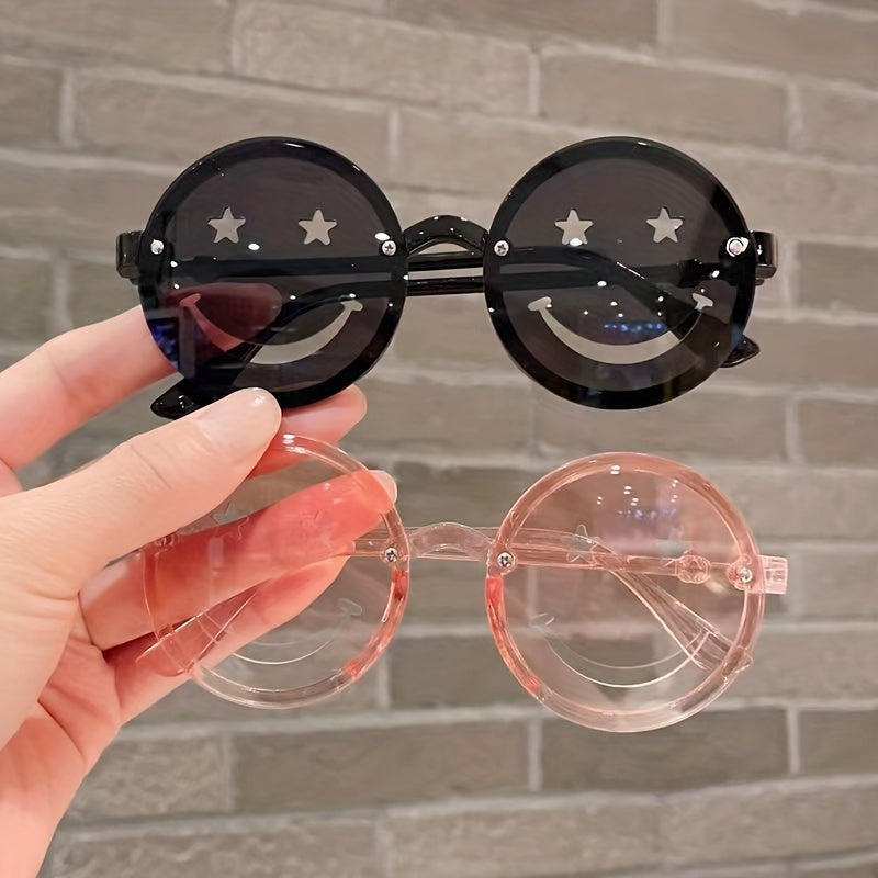Cartoon Smile Face Round Sunglasses for Kids