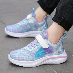 Breathable Woven Shoes For Girls Teens Hook Loop Comfortable Non Slip