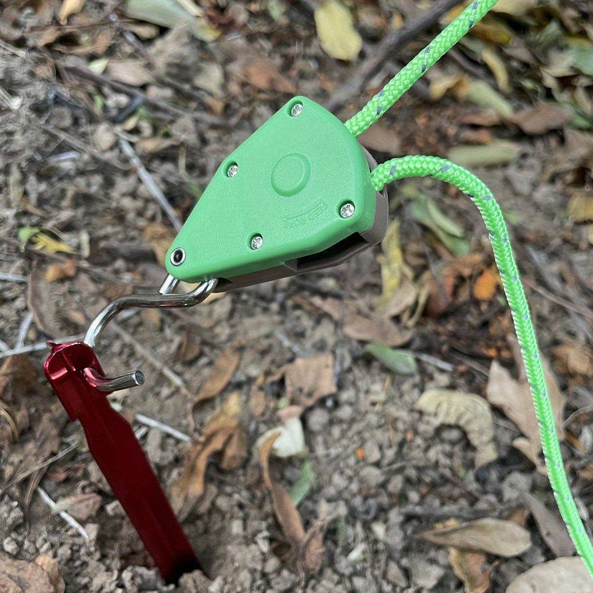 Camping Tent Canopy Rope Tightener Reflective Pulley Adjuster Hook
