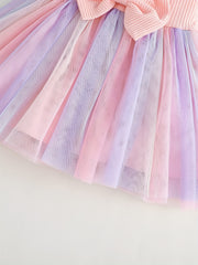 Baby Girls Bowknot Mesh Dress Summer Clothes