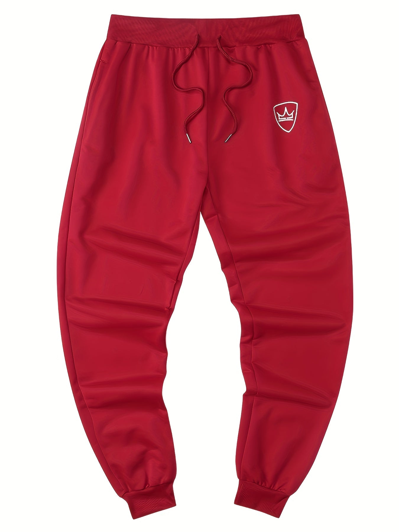 Crown Print Men s Drawstring Pocket Sweatpants Casual Comfy Jogger Pants
