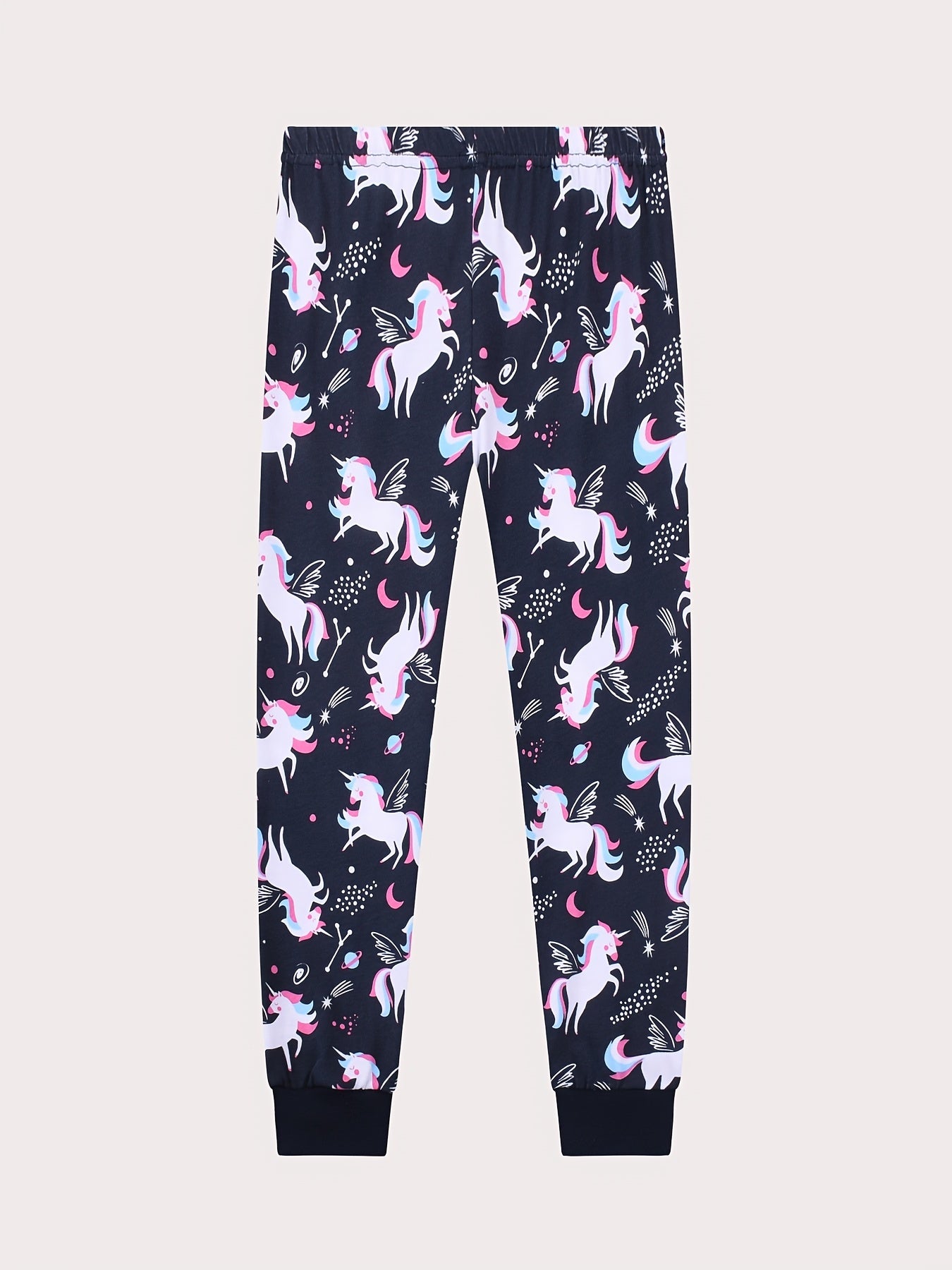 Kids Unicorn Print Pajama Set Long Sleeve Top & Pants Comfy PJ Girl's