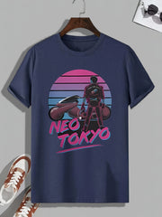 Men's Neo Tokyo Print T shirt Active Slightly Stretch Tee