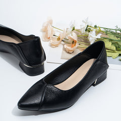 Women's Chunky Low Heel Slip On Pointed Toe Shoes Lightweight