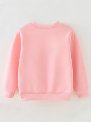 Girls Leopard Heart Print Pullover Sweatshirt Kids Clothes