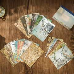 160 Sheets Vintage Navigation Map Scrapbook Paper