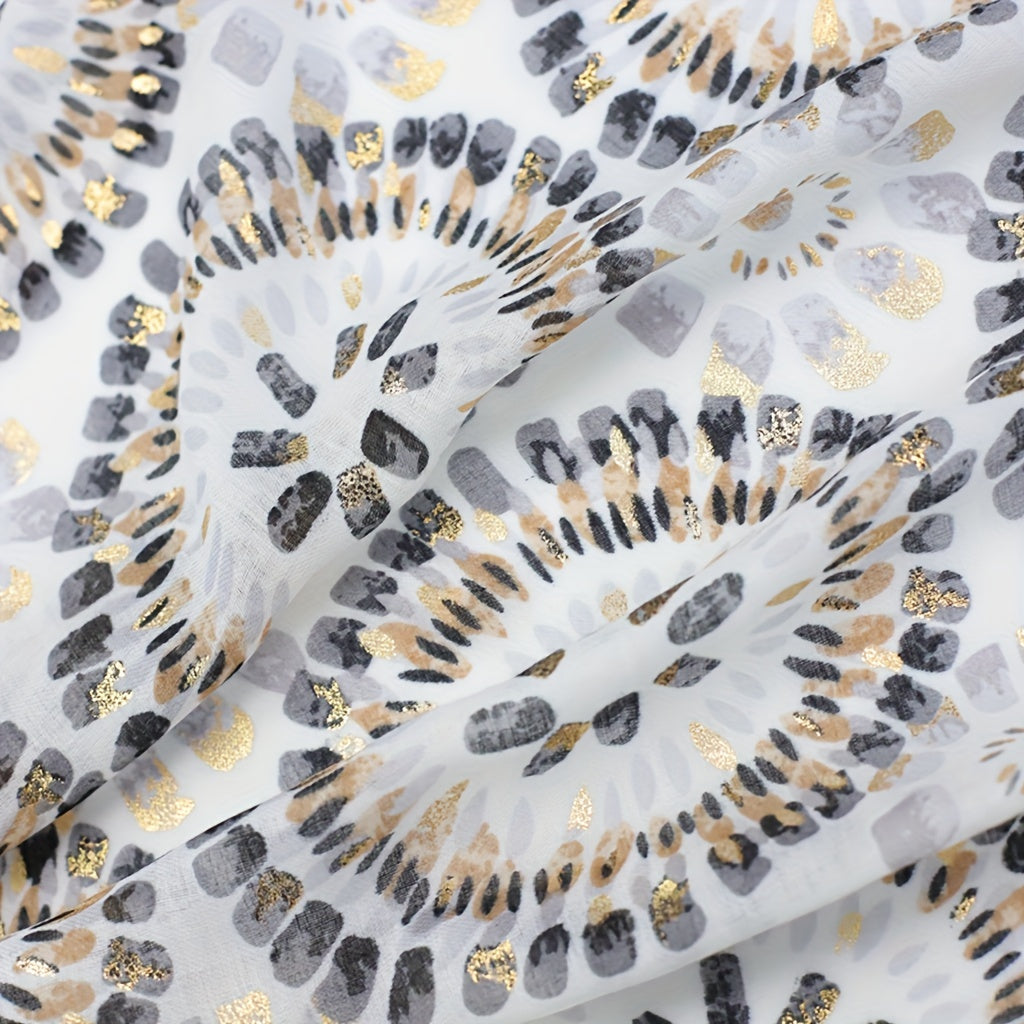 Boho Frayed Edge Scarf Hot Stamping Print Shawl