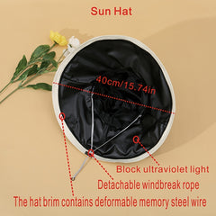 UV Protection Wide Brim Sun Hat for Travel Beach With Wind Rope