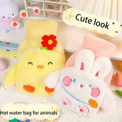 Cartoon 500ml Plush Hot Water Bag Hand Warmer - Embroidered Insert Bag