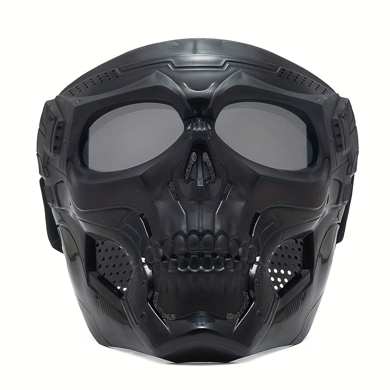 Skull Mask Full Face Tactical Masks PC Lens Halloween Motorcycle Goggles