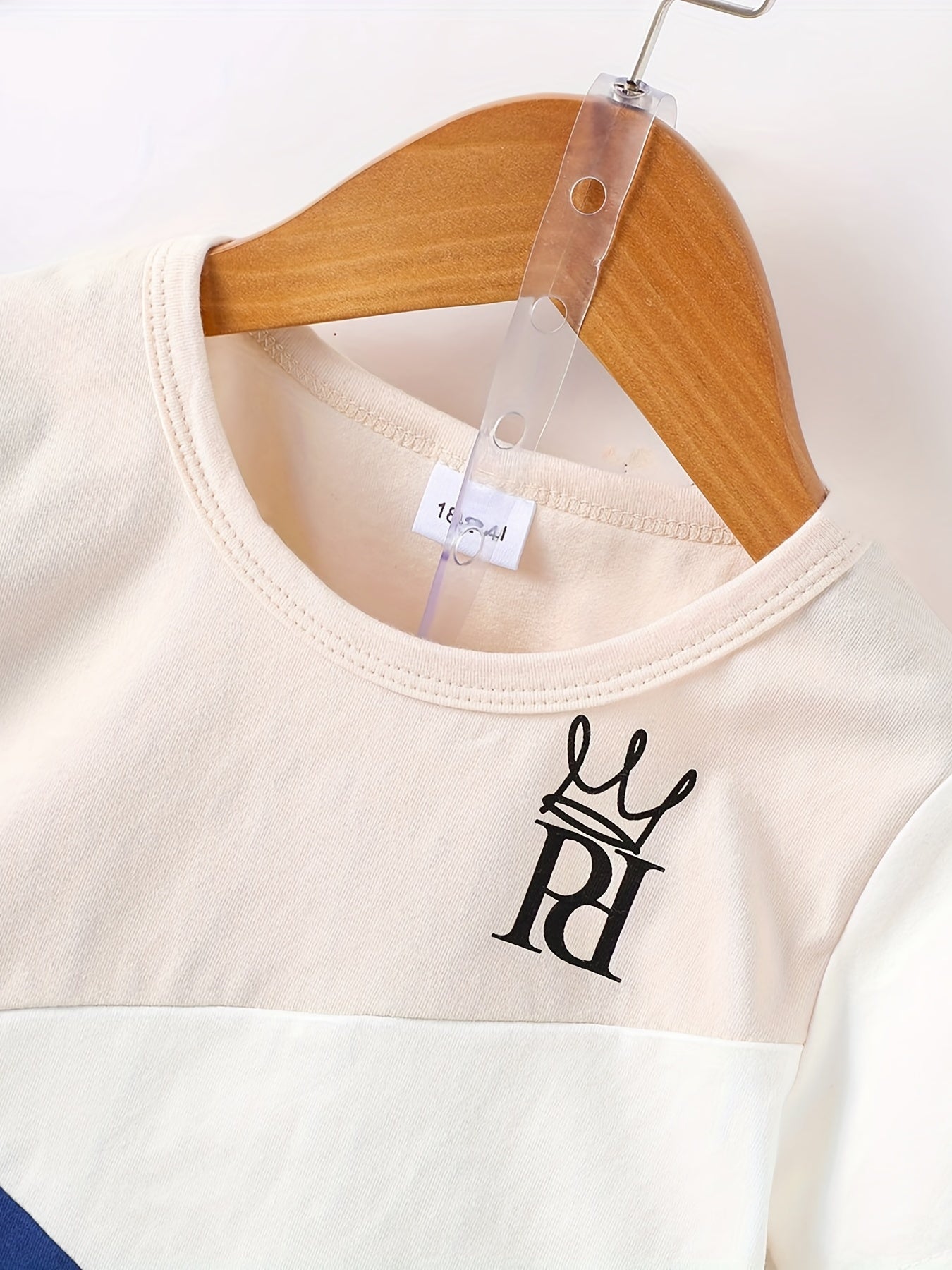 Boys Crown Print Casual Outfit Round Neck T shirt & Shorts S
