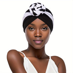 Pleated Hijab Hat Women Turban Cap Block Head Wrap Elastic Headscarf
