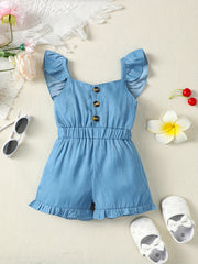 Baby Girls Ruffle Sleeveless Romper Jumpsuit Summer Clothes