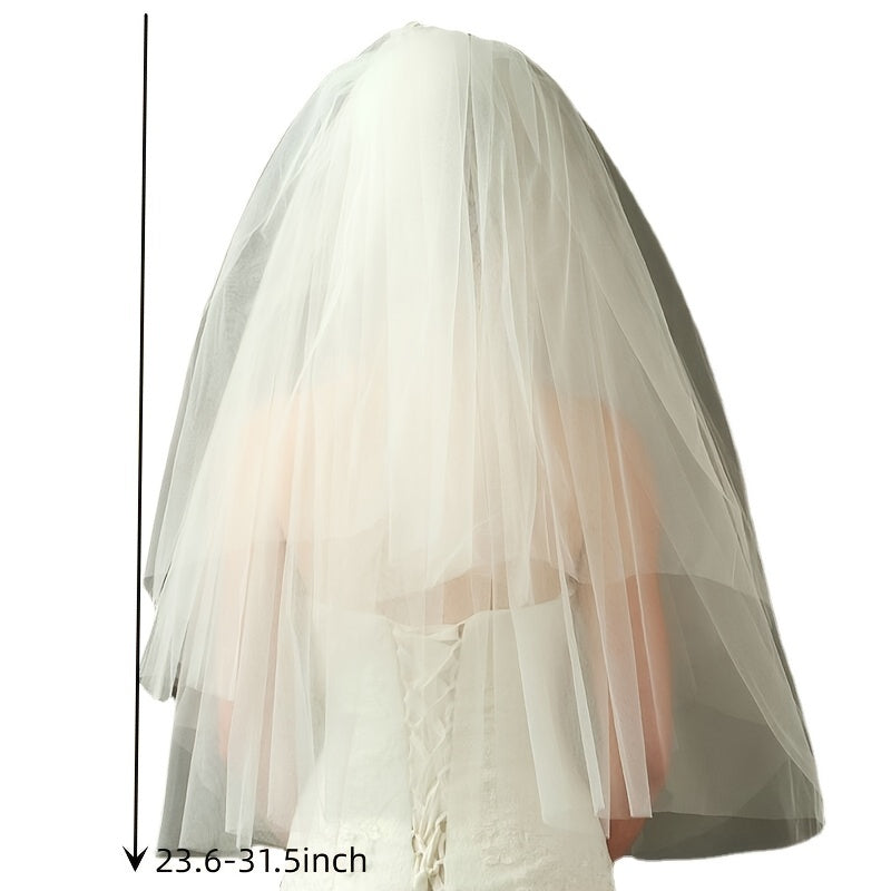 Double Layer Bridal Veil for Wedding Decoration