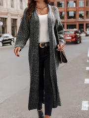 Heathered Long Sleeve Open Front Cardigan
