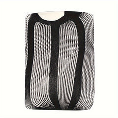 Striped Suspender Fishnet Tights High Waist Pantyhose Women's Stockings