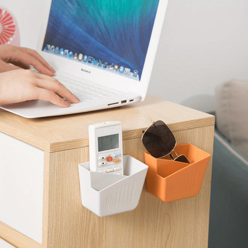 Wall Mounted Storage Box Remote Control Stationery Mobile Phone Organizer