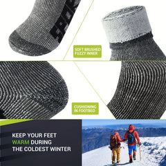 3 Pairs Men's Athletic Wool Socks Shock Absorption Outdoor Sports Hiking Socks