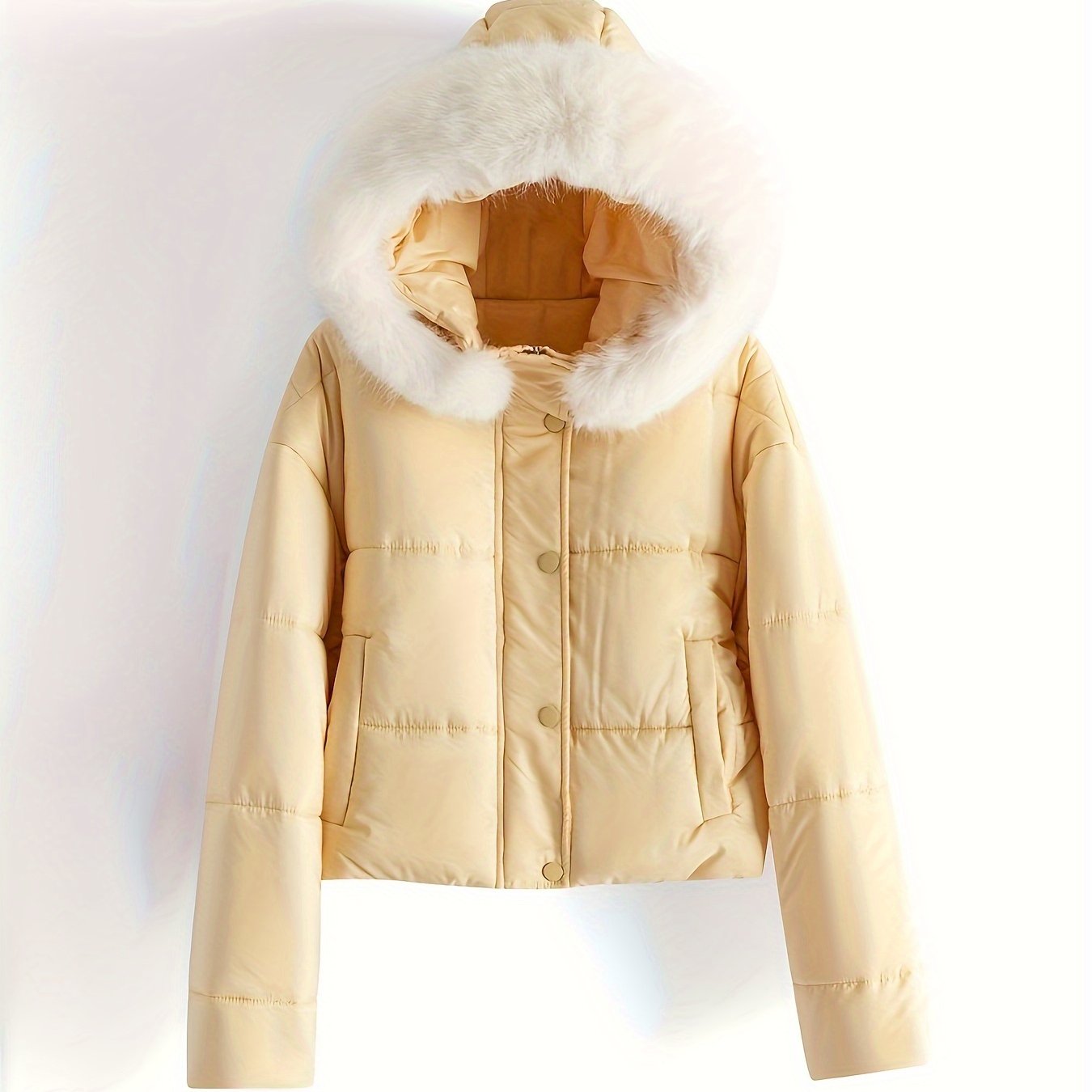 Women's Hooded Puffer Jacket Solid Causal Winter Warm Sports Jacket