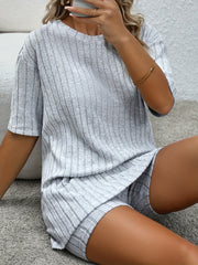 Ribbed Top & Shorts Set