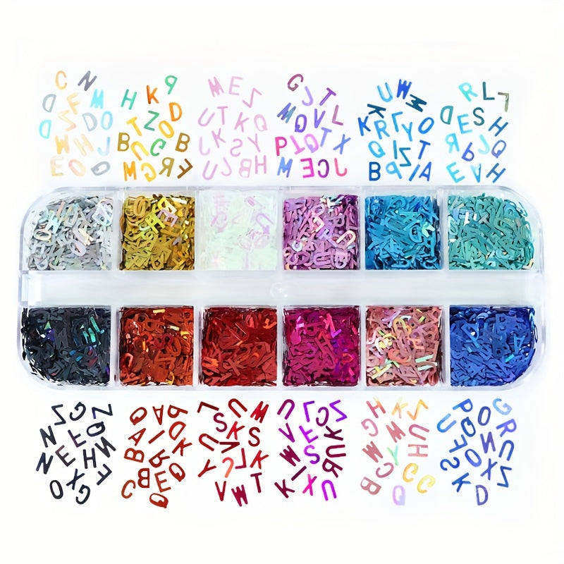 Holographic Letters Resin Sequins Epoxy Resin Filling Iridescent