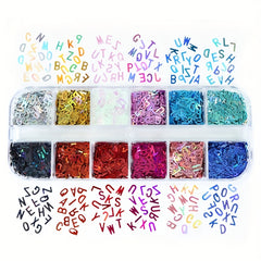 Holographic Letters Resin Sequins Epoxy Resin Filling Iridescent