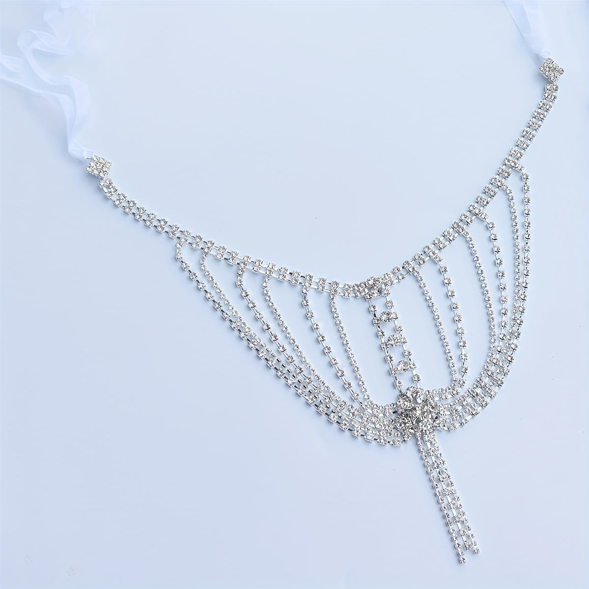 Rhinestone Shoulder Chain With Long Tassel for Prom Wedding
