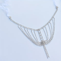 Rhinestone Shoulder Chain With Long Tassel for Prom Wedding