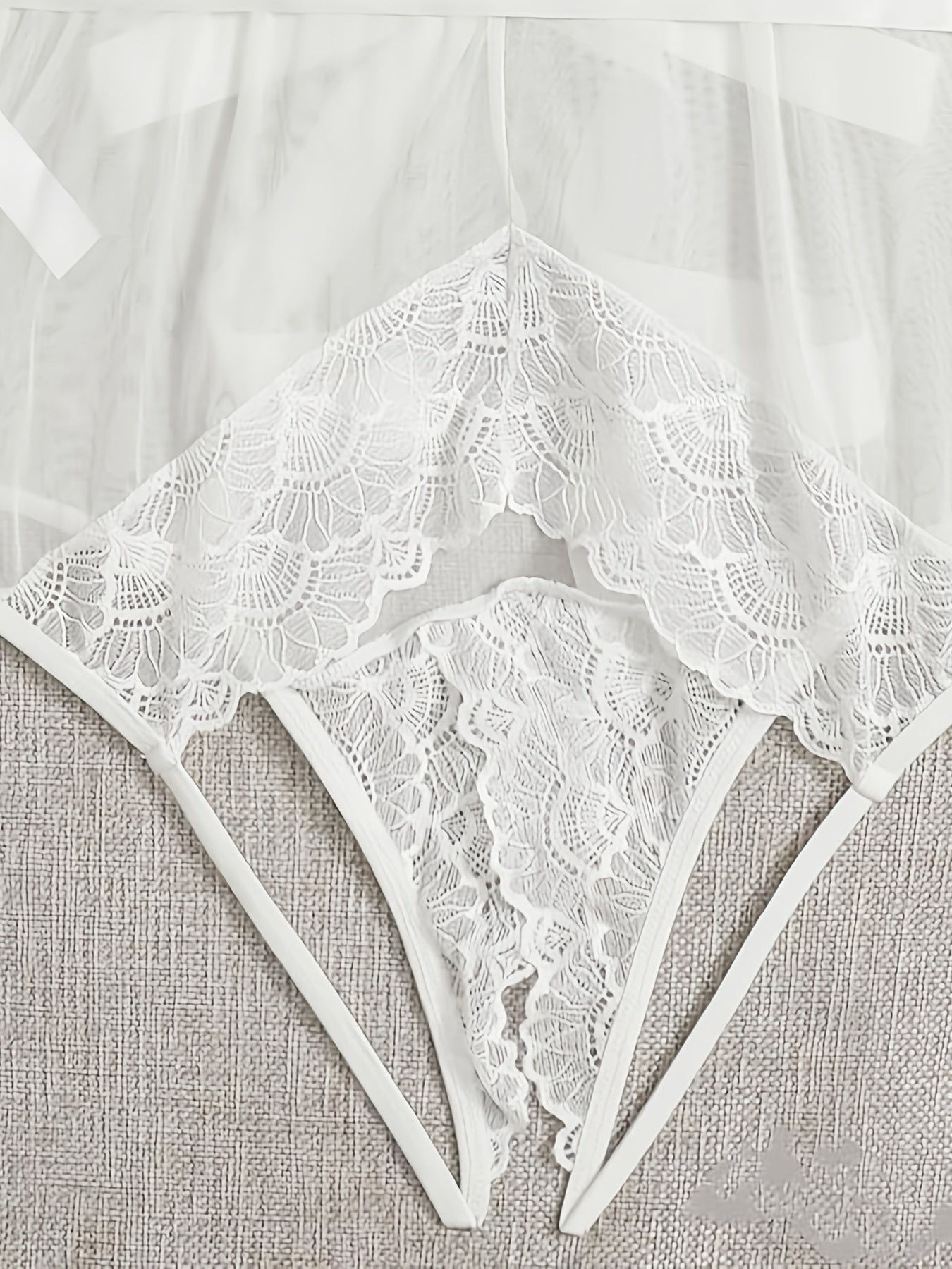 Floral Lace Spaghetti Strap Bodysuit with Cut Out Detail