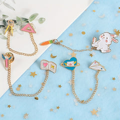 Rabbit Eating Carrot Alloy Brooch for Shirt Bag Decoration