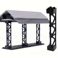 Tech Building Blocks Set with 2x10 Column Train Track Support
