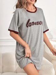 Soft & Comfy Lounge Dress Crew Neck Short Sleeve Women's Loungewear