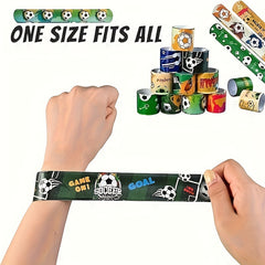 Soccer Slap Bracelets 12pcs Football Designs Wristbands Party Favors