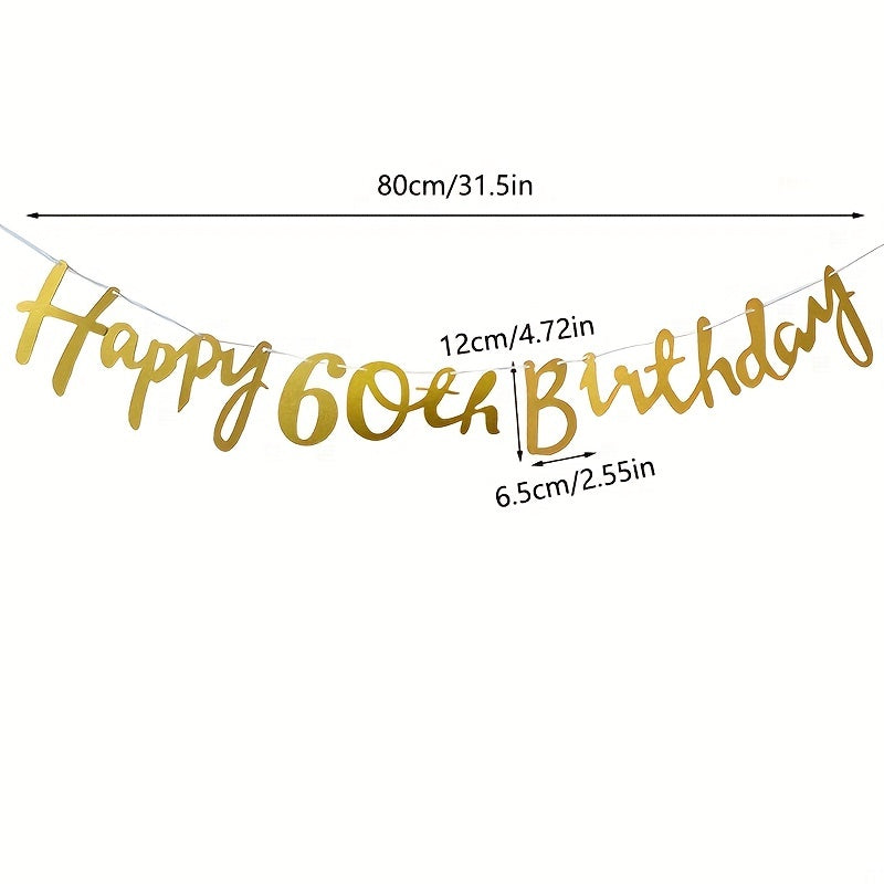 60th Birthday Pull Flag Decoration Background Wall Decoration