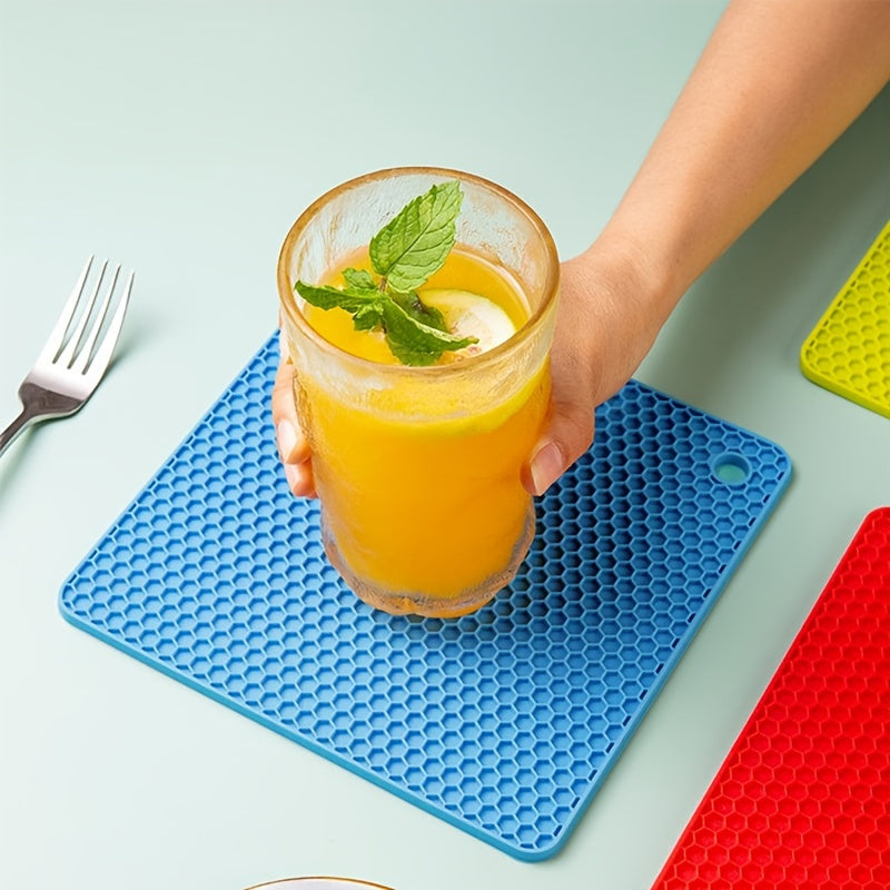 Silicone Insulated Mat Square Heat Insulating Pad Non-slip Placemat