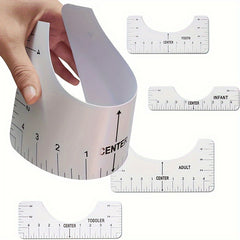 5pcs T-shirt Alignment Guide Tool Transparent Circular Ruler Centered Soft