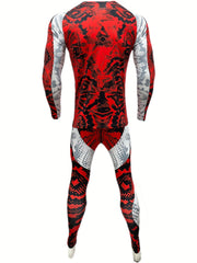 Men's Athletic Tracksuit Skinny Fit Long Sleeve Round Neck Jersey and Leggings
