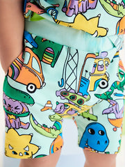 Toddler Boys Cartoon Tee Top Shorts Set Casual Outfit